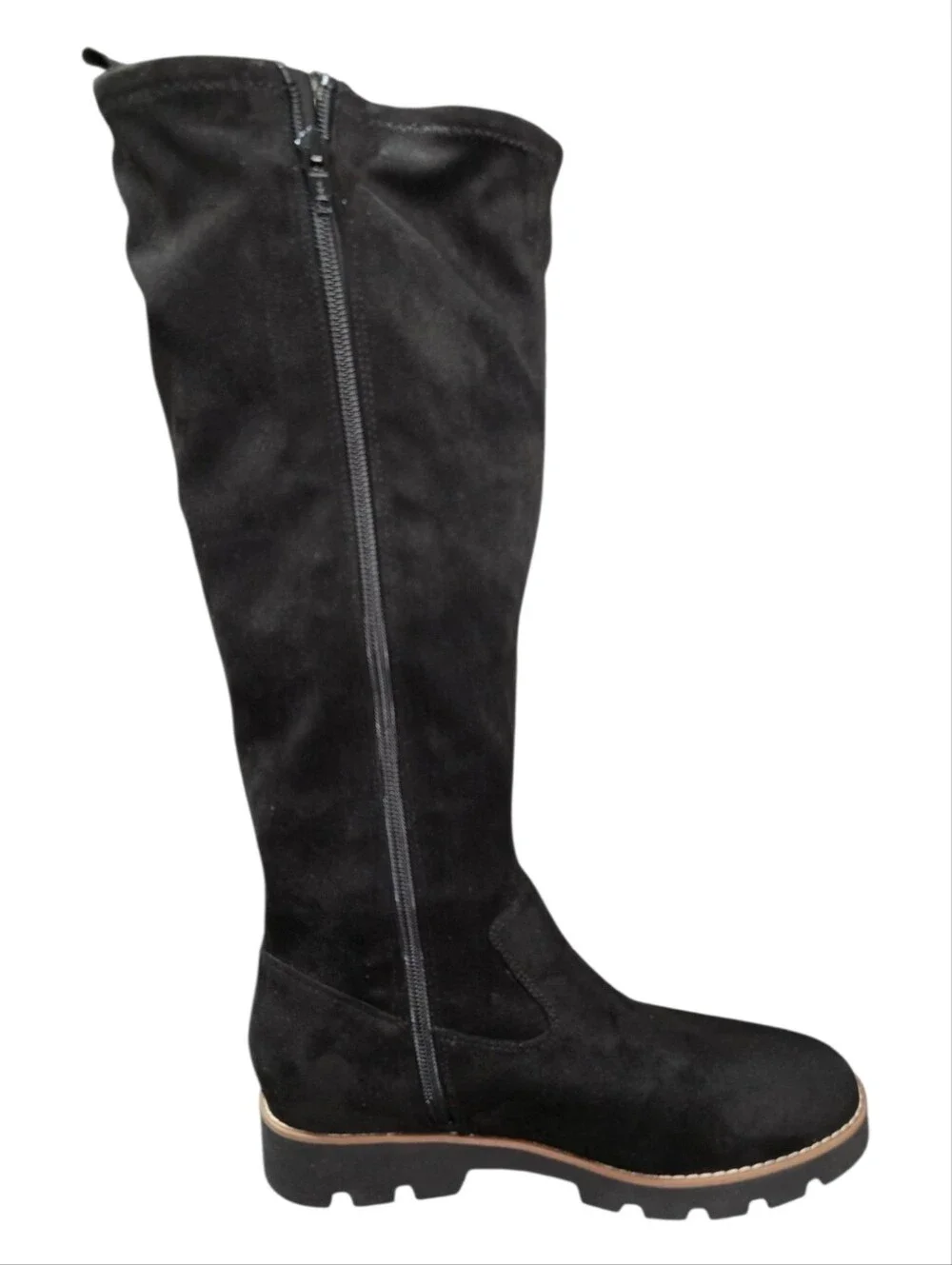 ​Vionic Ashburn Black Suede Knee High Lug Sole Boots